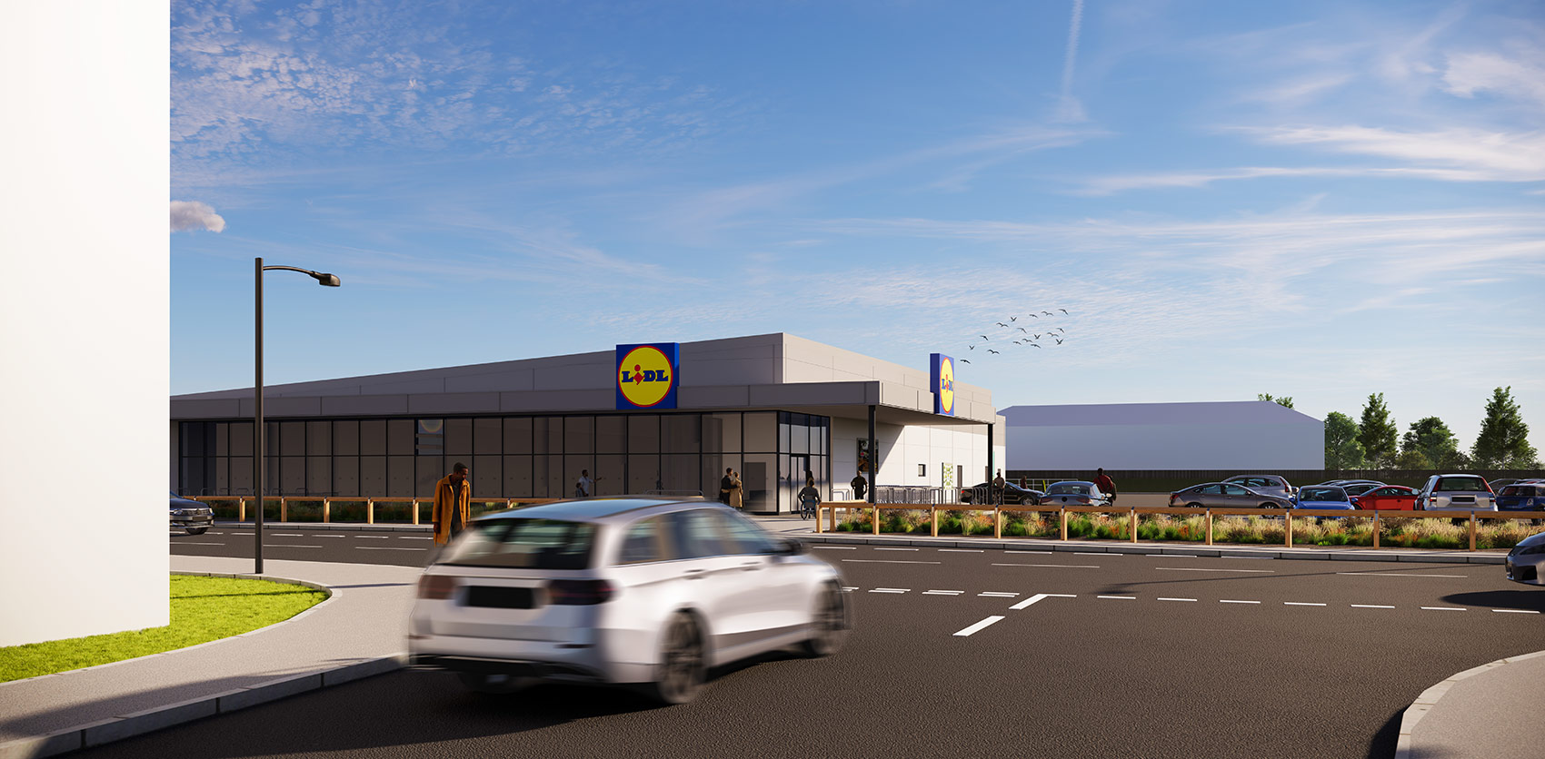3D visual of the proposed Lidl store