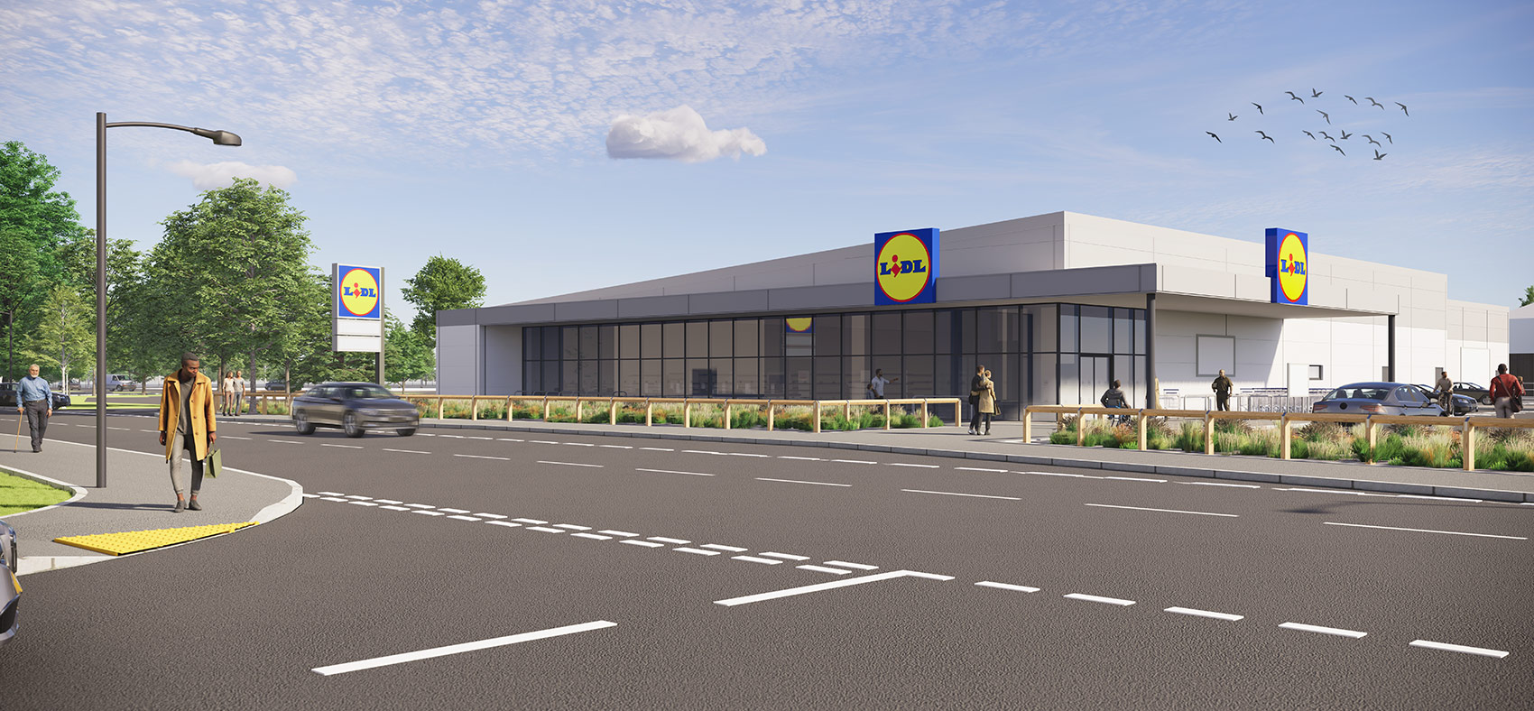 3D visual of the proposed Lidl store